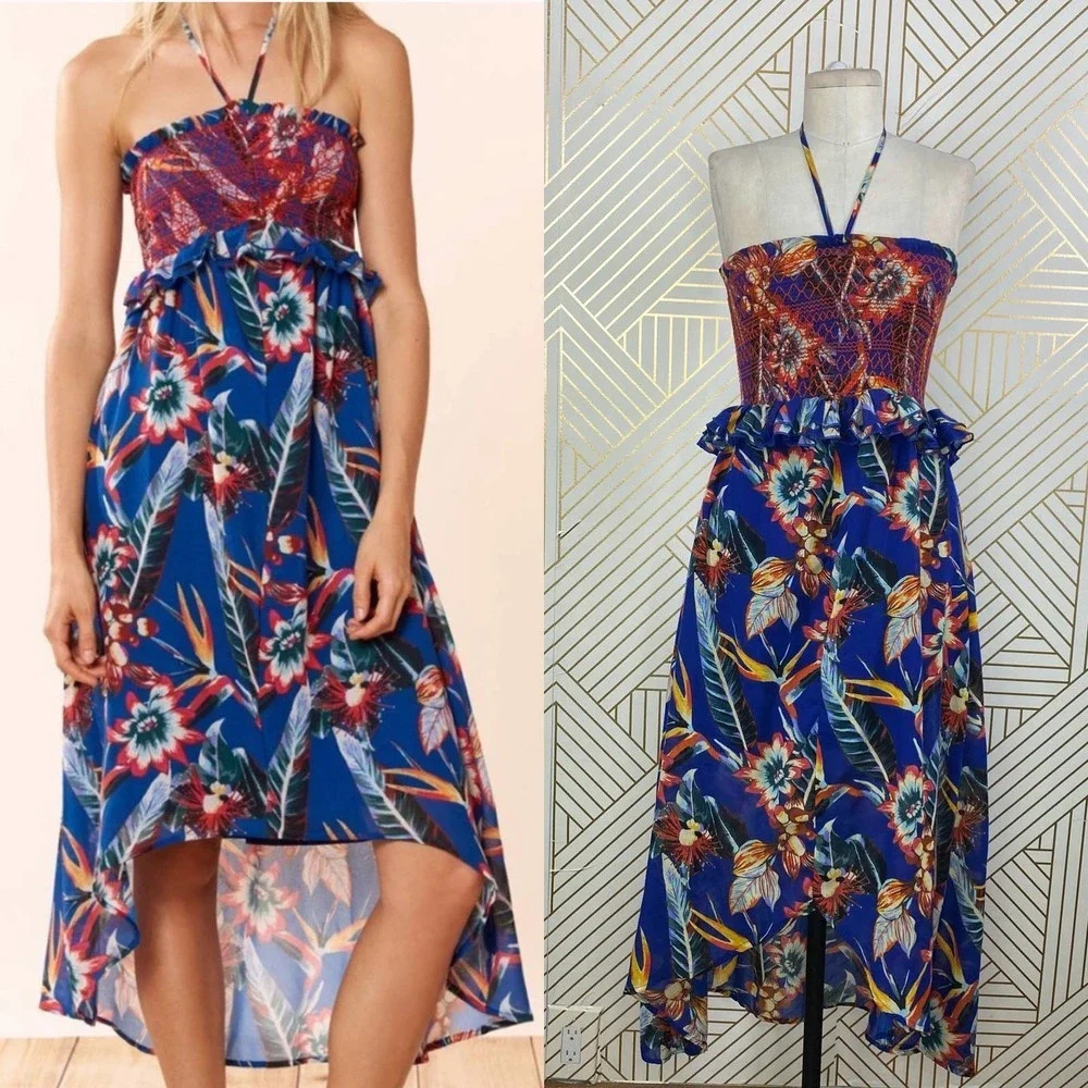 Red Carter‎ Ava Dress in Paradise Blue/Red Floral